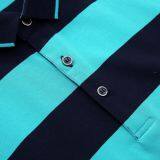 Yixigeluo2017 Summer Middle Aged Men's Short Sleeved T-shirt Men's Lapel Stripe Half Sleeve Straight Tube Coat Polo Shir thumbnail-4