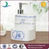 Bathroom Accessories Blue Square Floral Ceramic Foam Hand Soap Dispenser thumbnail-2