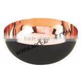 black & rose gold plated metal bowl