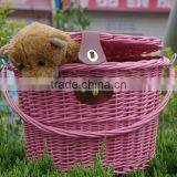2014 Wholesale Wicker Pet Bike Willow Basket Pet Bike Basket thumbnail-1