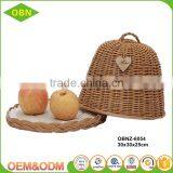 Wholesale Eco - Friendly Handmade Durable Brown Wicker Bread Fruit Basket With Cover thumbnail-2