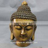 Temple Garden Building Metal Brass Buddha Head Statues thumbnail-3