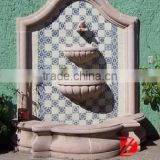 Outdoor basin wall water fountain marble