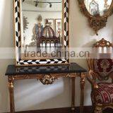 Square Marble Top Handmade Baroque Corner Console Table thumbnail-4