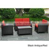 Barcelona Set of 4 Resin Wicker Settee Group thumbnail-1