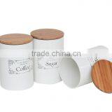 NEW Design Bamboo Lid Container Canister Set of 3 thumbnail-1