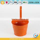 Garden Galvanized and Iron Powder Coating Orange Patio Planters Metal Hanging Pots for Plants thumbnail-2