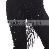 Hot selling triangle crochet belly dance hip scarf with paillettes