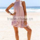 Guangzhou Women Clothes Sleeveless Choker Neck Summer Beach Dress thumbnail-1