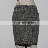 Wholesale Winter Office Wear Elegant Mature Tight Ladies Classic Tweed Pencil Skirt thumbnail-3