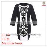 OEM Hot Sell High Quality Latest Fashion Ladies' Short Front Long Back White and Black Colored Branded Ladies' Clothing thumbnail-1