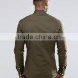 High Quality Custom New Design Spring Style Spread Collar Long Sleeve Mens 97% Cotton 3% Elastane Skinny Fit Casual Dress Shirts thumbnail-2