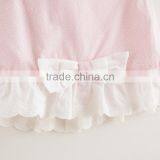 Plain Baby Pink Top Clothes Spots Pattern Sleeveless Shirt Same Fabric Diaper Cover thumbnail-4