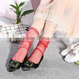 WS-9 Glitter Mesh Socks Sexy Pearl Women Socks Silk Female Transparent Meias Harajuku Funny Sox Elastic thumbnail-6