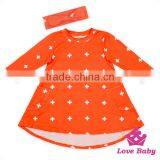 Best Selling Boutique Long Sleeve Printed Tiger Girl Dress Hign-Low With Bow Headband Simple Frock Design thumbnail-2