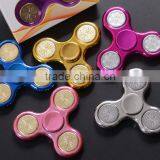 Gold - Plated Fingertips Gyro Decompression Toys Sequins Plastic Printing Finger Between the Toys Three - Leaf Spiral thumbnail-2