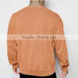 Coffee Color Plain Hoodies Crewneck Sweatshirt for Mens thumbnail-2