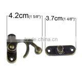 Antique Bronze 4 Holes Metal Hook Box Latches Clasp For Box Lock Purse Lock thumbnail-3