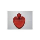 heart shape rubber hot water bottle