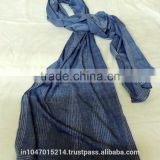 Long Cotton scarf with pocket ---- hand woven