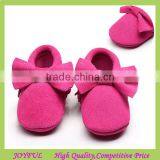 Hot Sale New Fashion Soft Newborn Leather Baby Moccasins With Bow
