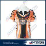 Women American Football Uniforms Customized 100% Polyester Rugby League Jerseys Sublimation Custom Made Rugby Jerseys thumbnail-1