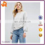 OEM Factory High Quality Cheap Price Crew Neck Sweatshirt Balloon Sleeve Sweatshirt thumbnail-1