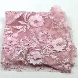 Dot Com Pink Pearls Tulle Lace Fabrics 3d Flowers Embroidery Designs African French Lace thumbnail-2