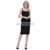 Grace Karin Womens Solid Color High Stretchy Hips-Wrapped Vintage Retro Black Pencil Skirt CL010454-1 thumbnail-3