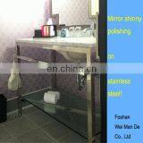 Polished Chrome Hotel and Inn Bathroom Vanity Leg Frame for Carrara Marble Top thumbnail-4