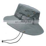 Wholesale Cheap Foldable Sun Custom Bucket Hat Summer Cotton Cap Fishing Boonie Brim Sun Safari Hat With Strings thumbnail-6