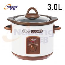 3.0L Multi Function Electric Slow Cooker with Ceramic inner Pot & plastic lid handle