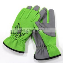HY Customize Ladies Gardening With Open cuff with shirred elastic wrist Leather Garden Work Gloves Planting Pruning Tools