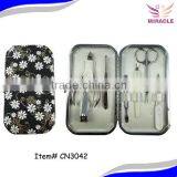 7pcs Stainless Steel Flower Manicure Set in Case
