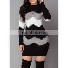 Wholesale Custom-made Women's Spring and Autumn Long-sleeved Long-necked Sweater Pullover Dress thumbnail-2