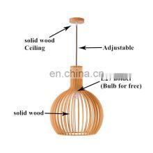 Top Quality Birdcage Natural Basswood Handmade Bamboo Rattan Chandeliers for Living Room Restaurant Pendant Light thumbnail-3