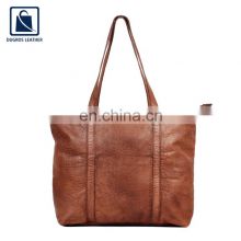 New Arrival Popular Luxury Design Style Fashion Matching Stitching Genuine Leather Shopper Bag for Women