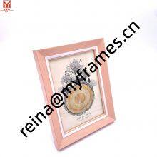 PS Plastic Pink Brushed Line Photo Frame With White Lines for Home Decoration