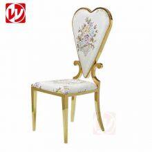 Hotel Restaurant Furniture Used Gold Stainless Steel Banquet Chair Heart Back Design Wedding Chairs
