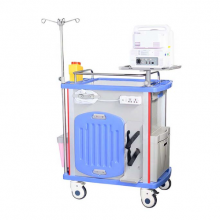 High Quality Movable Hospital Medical ABS Plastic Trolley Emergency Crash Cart For Sale thumbnail-3