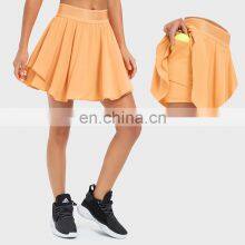 Newest Fashion 2 In 1 Sports Tennis Yoga Mini Skirt Quick Dry With Side Pocket Shorts Dance Gym Wear Workout Running For Women thumbnail-1