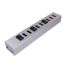 7 in 1 Aluminium Alloy USB Hub USB 3.0 Docking Station Extender Adapter for Computer Accessories thumbnail-2