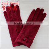 Fashion Red Woolen Gloves for Women thumbnail-1
