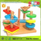 Baby Enlighten 5 Column Color and Shape Sort Board Wooden Early Education Toys