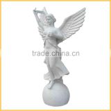 Garden Woman Carved Natural Marble Angel Sculpture