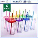 16oz Double Wall Plastic Straw Mug or Sippy Mug and Beautiful Remove ps Plastic Sippy Mug thumbnail-1