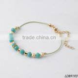 Faced Green Glass Cord Bracelet thumbnail-1