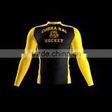 Polyester Spandex Long Sleeves Cobra Kai Compression Shirt / Rash Guard
