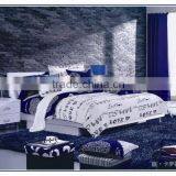 Microfiber Brushed Disperse Bedding Set Blue White Duvet Cover Set thumbnail-6