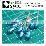 Tight Tolerances Radial Lead 421J 63V Polystyrene Film Capacitor
